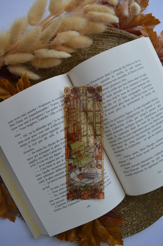 Marque-pages vitrail Autumn reading nook