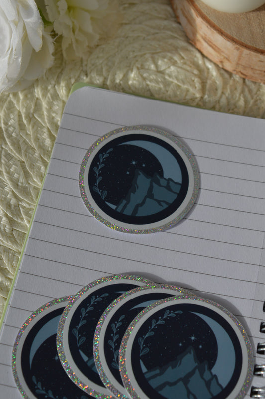 Sticker montagne et lune Starlight & Frost