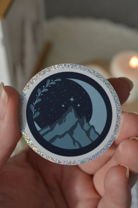 Sticker montagne et lune Starlight & Frost