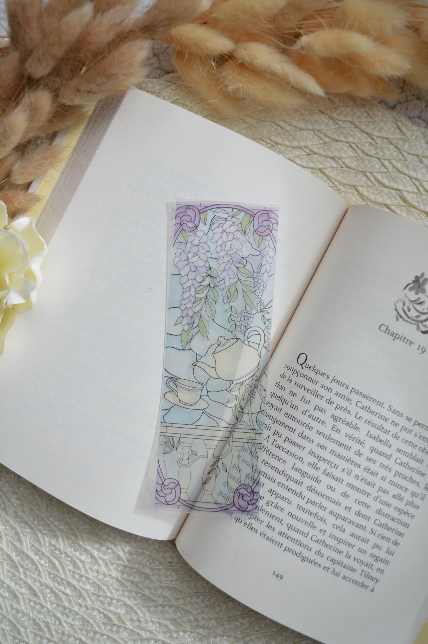 Marque-pages vitrail Violet